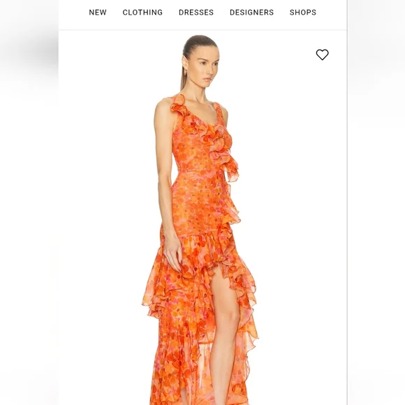 NWT Patbo Ruffled Floral High Low Maxi Dress Myosotis Flutter Gown Sz 12 Or L XL - Picture 9 of 16